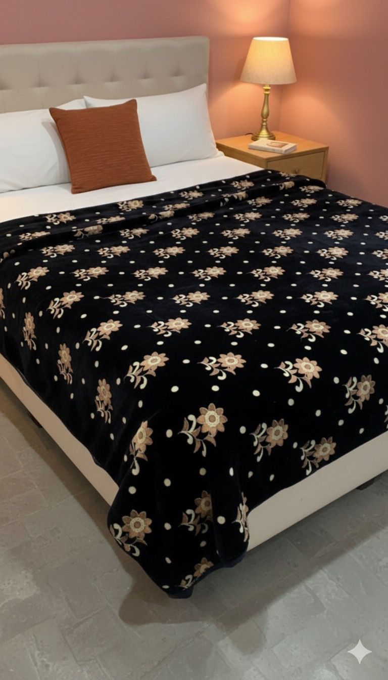 embroidered velvet quilt single (pair)